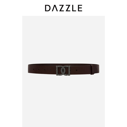 DAZZLE 地素奥莱皮带秋季棕色牛皮真皮皮带