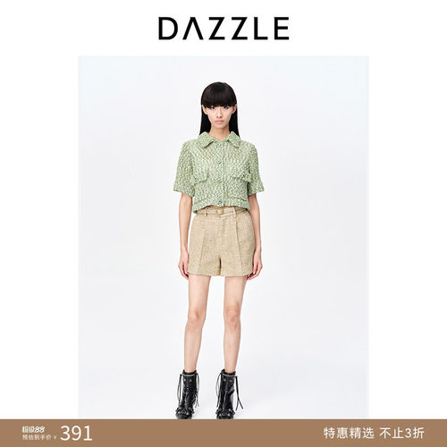 法式复古DAZZLE地素休闲短裤