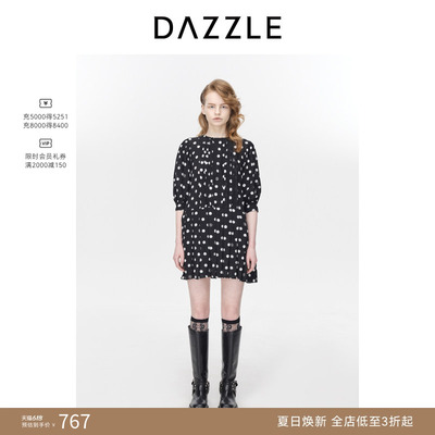 DAZZLE地素波点连衣裙