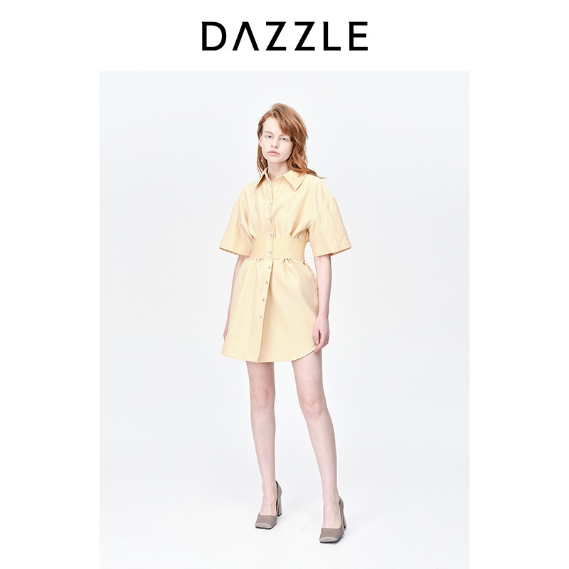 DAZZLE地素丝棉混纺衬衫连衣裙图片