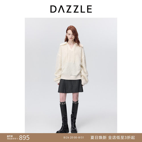 DAZZLE地素针织翻领套衫