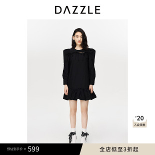 娃娃连衣裙2D1O403 蝴蝶结泡泡袖 刘雯同款 DAZZLE地素奥莱
