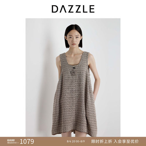DAZZLE 地素奥莱无袖连身裙2025年夏季棉混纺无袖连衣裙