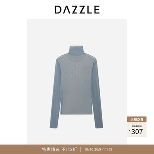 【奥莱】DAZZLE 地素奥莱小上衣蓝色银葱网布长袖小上衣