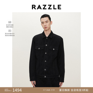 RAZZLE地素奥莱 男装黑色2025春季雪尼尔牛仔棉服