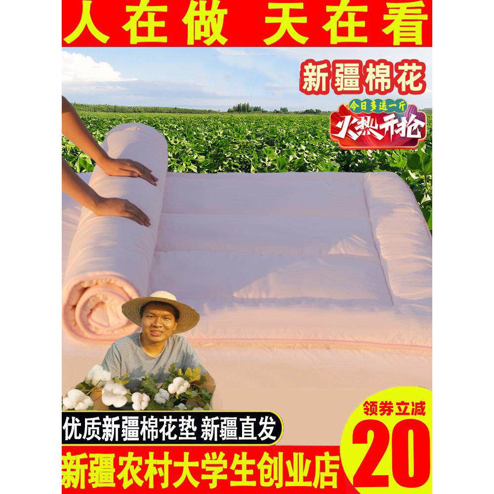 新疆纯棉花垫被褥子床垫棉絮学生宿舍单人软垫床褥家用榻榻米垫子