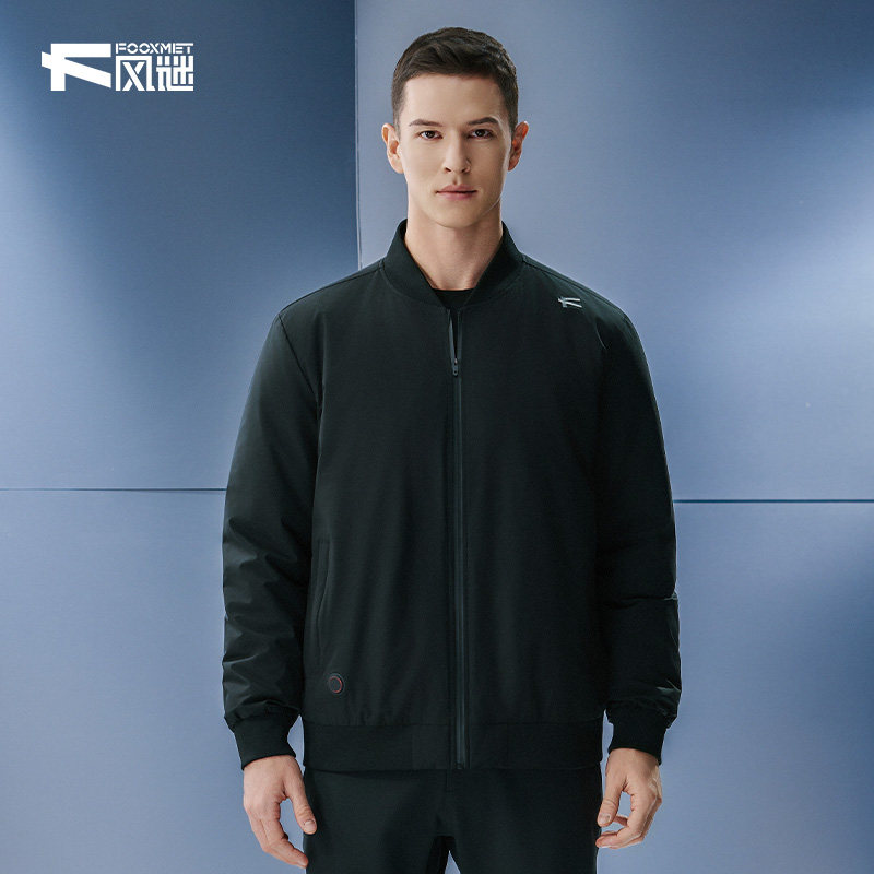 风谜FOOXMET新款电加热飞行夹克短款外套休闲棒球秋冬保暖鹅绒服