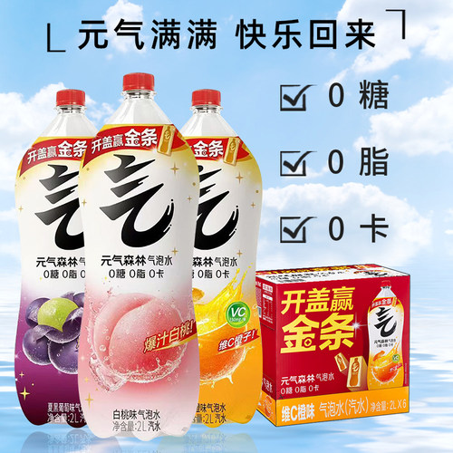 元气森林大瓶气泡水2L*6瓶葡萄