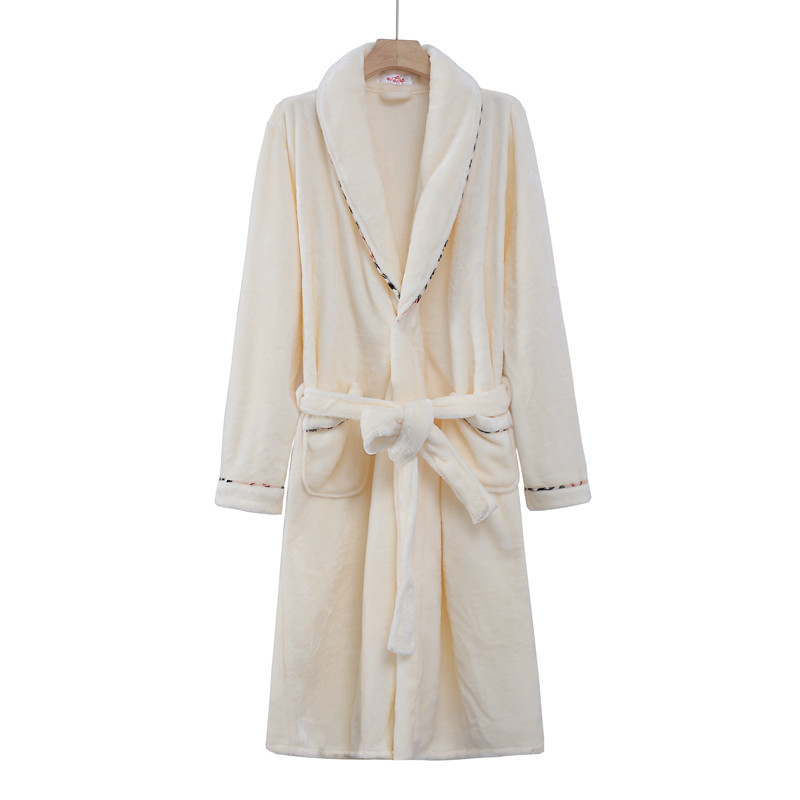 加厚睡袍中长款可爱风珊瑚绒浴衣