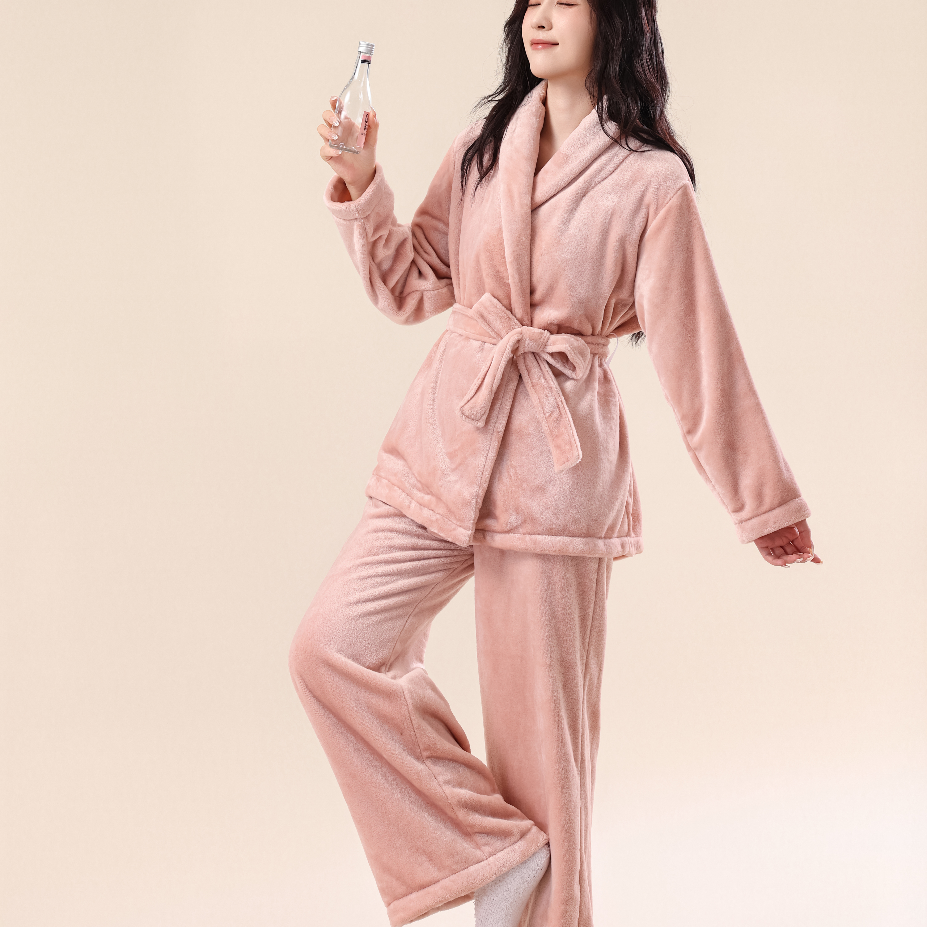 珊瑚绒家居服套装大码