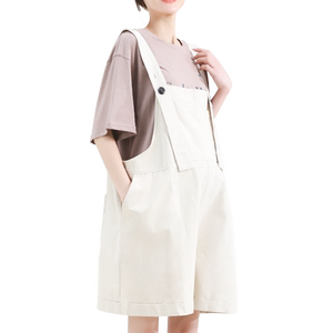 茵魅孕妇背带短裤春夏季薄款五分大码宽松背带裤套装两件套小个子