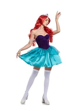 万圣节小美人鱼绿色爱丽儿公主装 性感白雪公主睡美人表演演出服