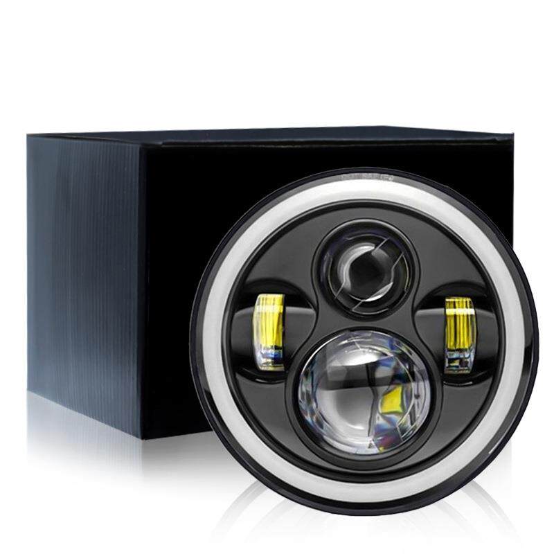 爆款 哈雷牧马人7寸60W4珠 天使眼改装led大灯摩托车越野车前照灯