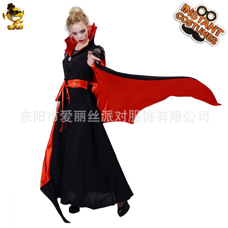 万圣节服女王长裙吸血鬼蝙蝠装派对衣服舞台装表演服饰cosplay服