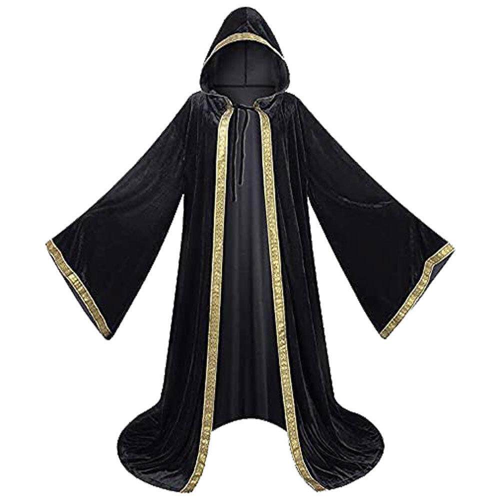 万圣节演出死神教父cosplay斗篷 4色印花边金丝绒披风工厂现货