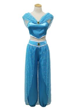 一千零一夜阿拉丁神灯COS茉莉公主成人款蓝色套装舞台演出服装