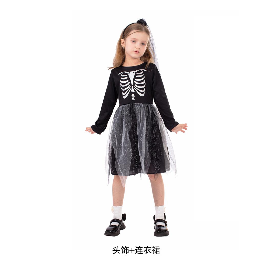 【新品】万圣节表演服装骷髅霸王龙儿童cos演出服cosplay服装