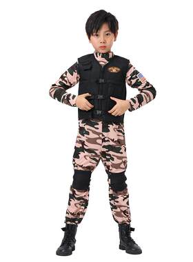 儿童男孩海军特种兵海豹突击队职业装扮万圣节派对表演服装套装