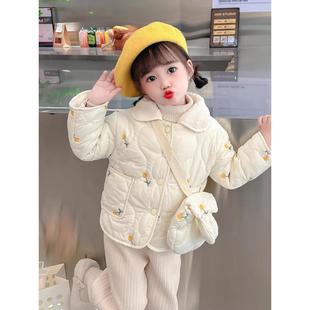 女童棉衣秋冬季加绒薄款棉服春秋女宝宝小童夹棉早春初春外套棉袄