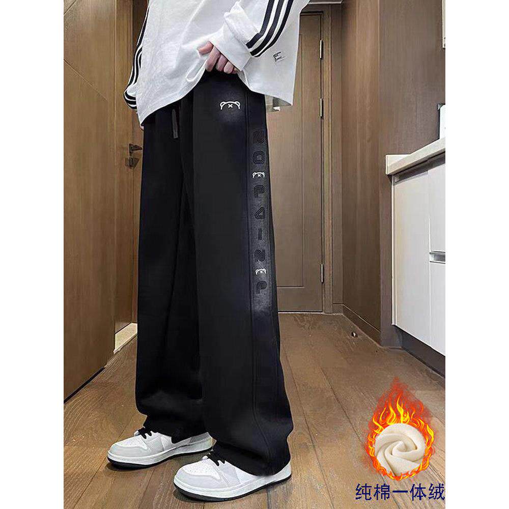 中大童裤子秋冬运动裤2025男童裤子初中生加绒裤子男生一体绒长裤