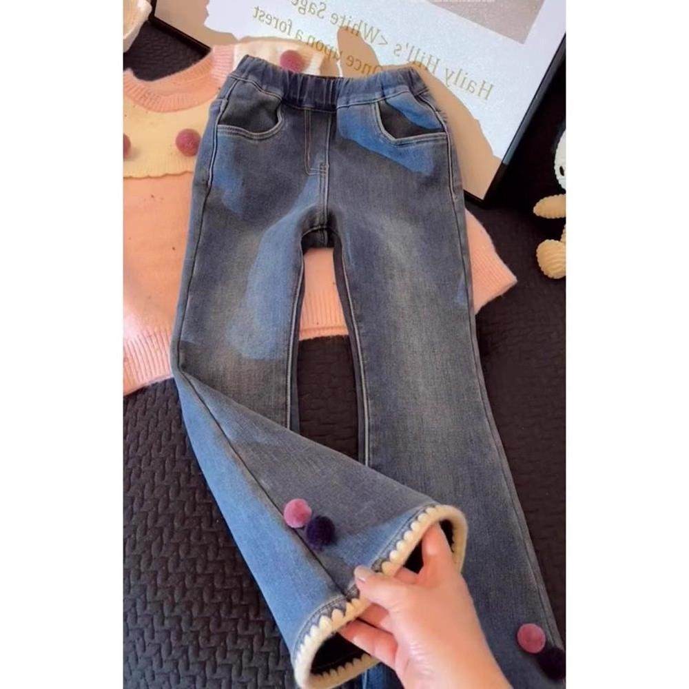 2025春季新款女童洋气一体绒高腰喇叭裤冬大童长裤儿童修身牛仔裤,童装/婴儿装/亲子装,儿童牛仔裤,淘宝优惠券,粉丝福利购,淘宝优惠卷