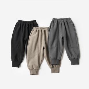 儿童针织卫裤A类 男童女童收口运动裤中小童可开裆长裤春秋款童装