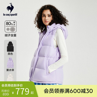 乐卡克法国公鸡男女冬简约舒适连帽羽绒马甲运动休闲外套CB 28494