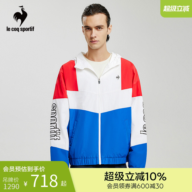 乐卡克男女秋冬新年运动休闲棉服外套简约连帽舒适加绒红色上衣