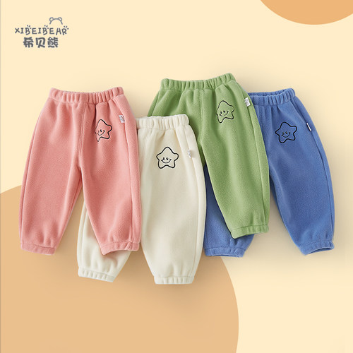宝宝加绒加厚奥粒绒裤子