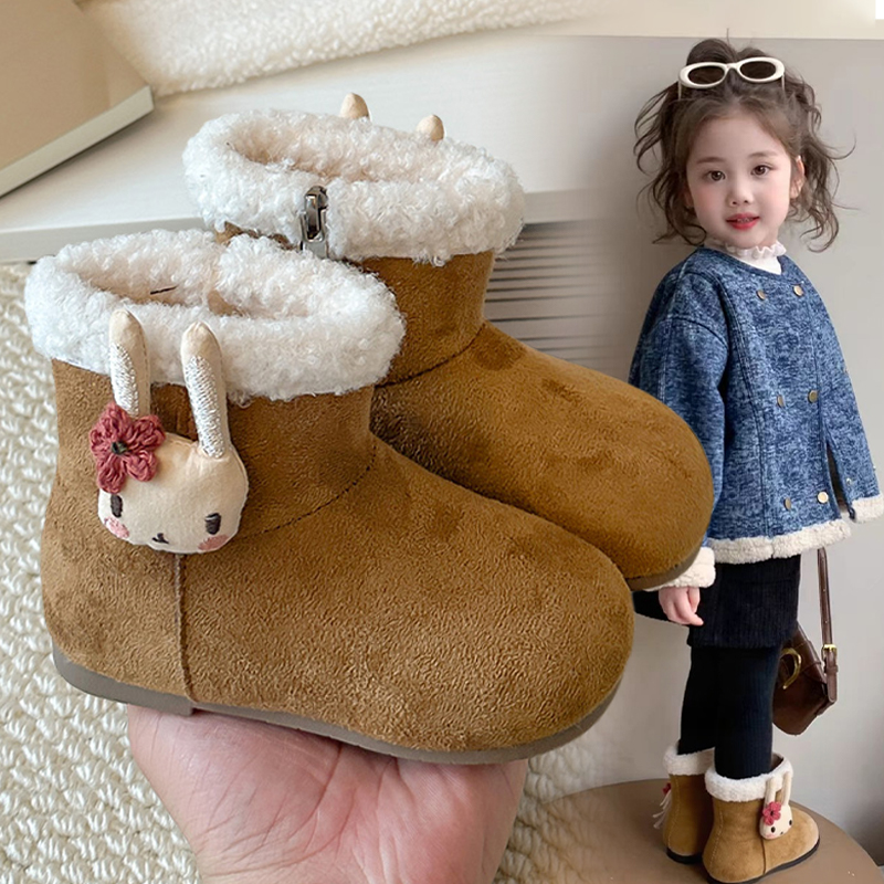 儿童加绒棉靴冬季加厚雪地靴