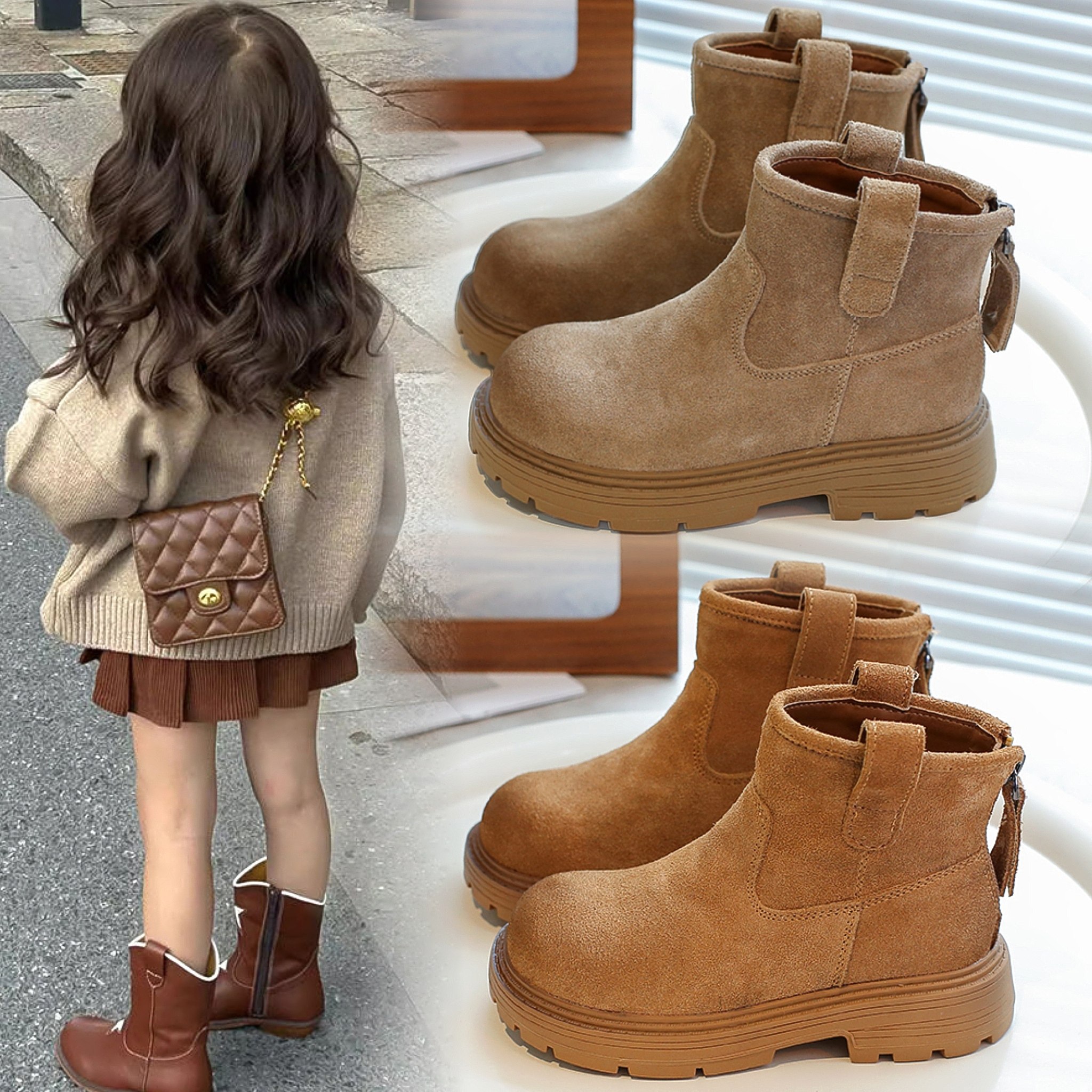 女童靴子秋冬新款时尚2025年马丁靴儿童短靴女孩洋气大黄靴中大童,童鞋/婴儿鞋/亲子鞋,皮靴,淘宝优惠券,粉丝福利购,淘宝优惠卷