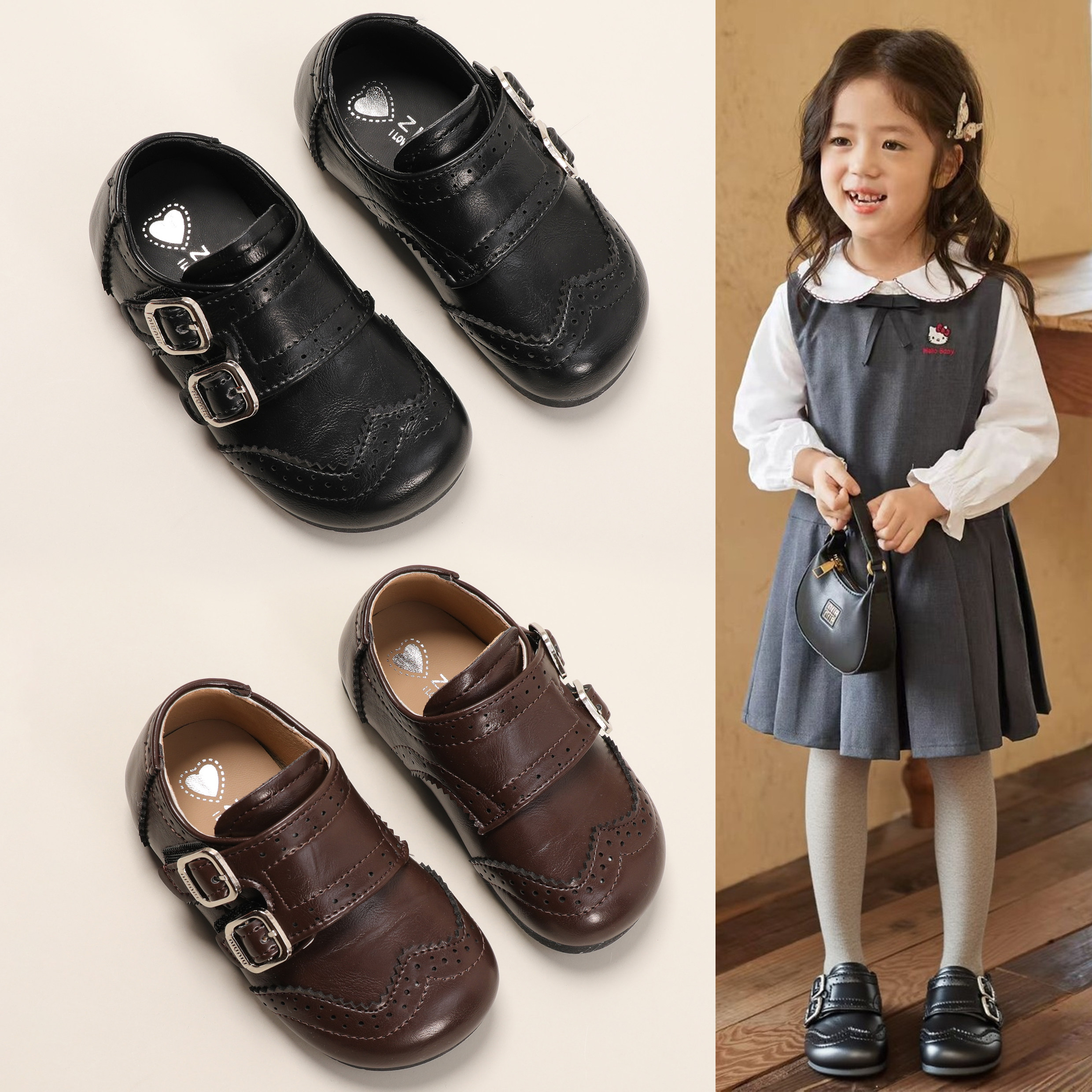 女童鞋子2026新款春季儿童软底小皮鞋男童英伦风乐福宝宝勃肯单鞋,童鞋/婴儿鞋/亲子鞋,皮鞋,淘宝优惠券,粉丝福利购,淘宝优惠卷