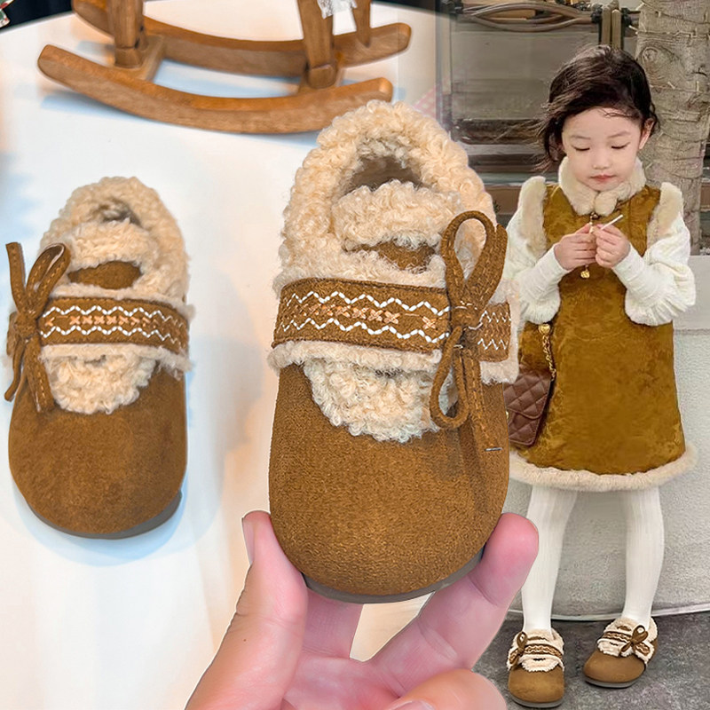 女童蝴蝶结棉鞋2025冬季新款儿童加绒毛毛勃肯鞋保暖软底豆豆鞋子,童鞋/婴儿鞋/亲子鞋,棉鞋,淘宝优惠券,粉丝福利购,淘宝优惠卷