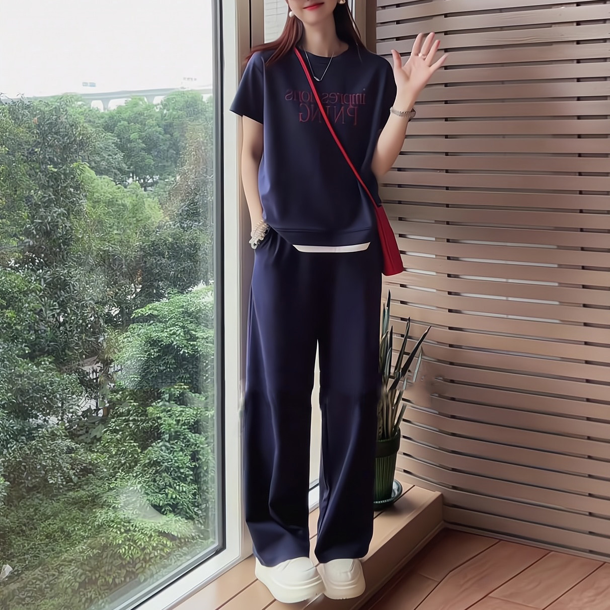 2026网红宽松显瘦洋气短裤两件套潮流运动套装女夏装新款3532