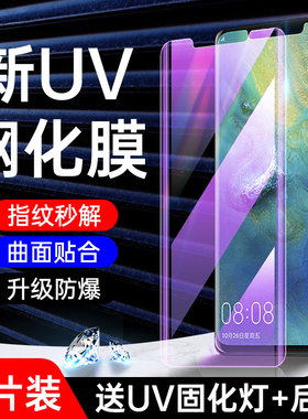 适用华为mate20pro钢化膜高清玻璃防摔meta20pro手机膜全包保护LYA-AL00防窥uv水凝膜全胶华为mt20rs保时捷版