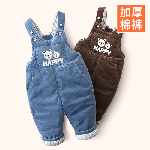 婴儿背带棉裤冬季加厚外穿1-4岁