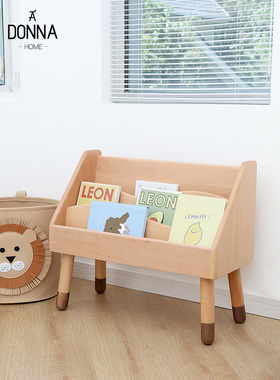 全实木儿童书架收纳架客厅置物架幼儿园落地绘本架宝宝阅读小书柜