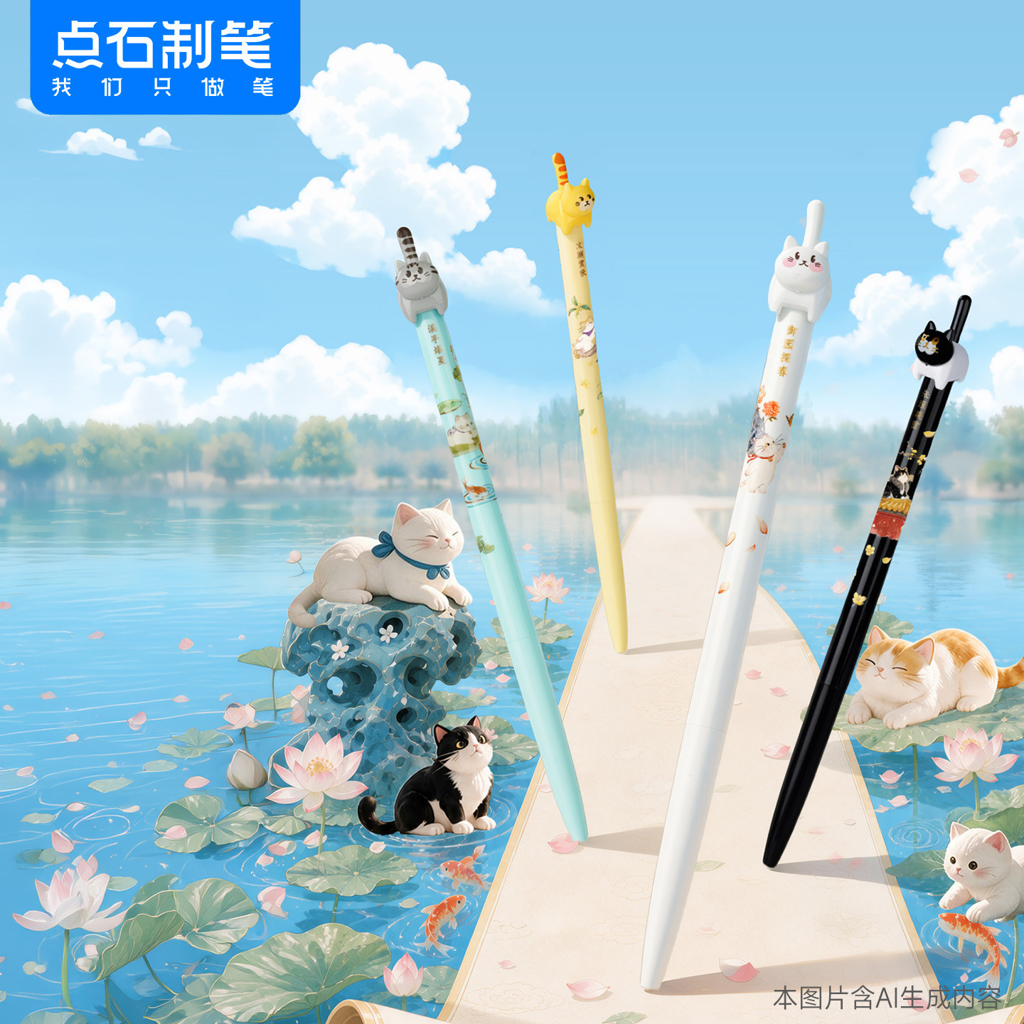 点石故宫文化联名四季按动中性笔