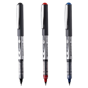 白雪直液式走珠笔 中性笔学生用0.5mm黑色子弹头碳素笔考试专用签字笔全针管形直液式中性笔蓝色红色墨蓝色