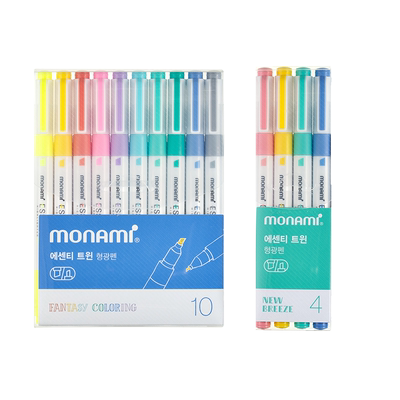 韩国monami进口双头荧光笔套装