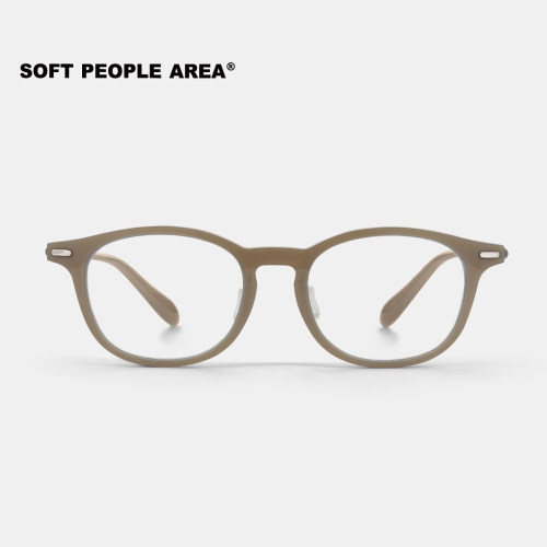 SOFT PEOPLE AREA-SKIP(光学)经典方框眼镜板材框超轻钛通勤素颜