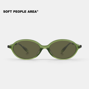 墨镜 SOFT NATE AREA 椭圆框眼镜太阳镜板材细镜腿素颜 PEOPLE
