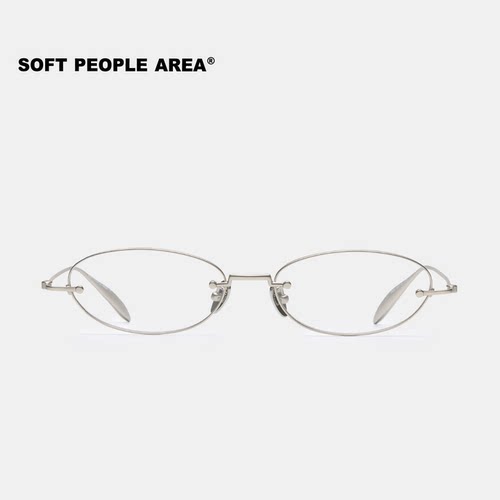 SOFT PEOPLE AREA-GUO(光学)复古椭圆小框眼镜钛架镜框超轻素颜