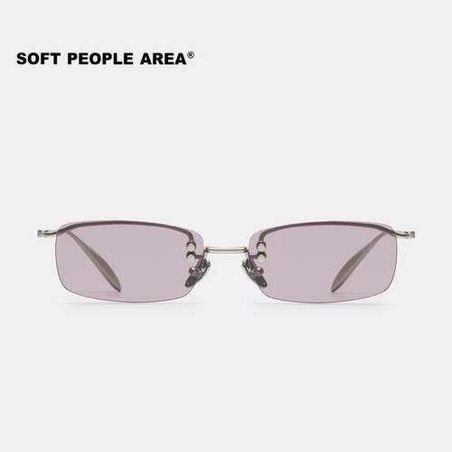 SOFT PEOPLE AREA-RUN(墨镜)方形无框眼镜钛架镜框超轻太阳镜素颜