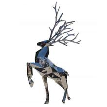 玻璃钢雕塑动物卡通网红金属造型定制几何切面美陈商业街创意摆件