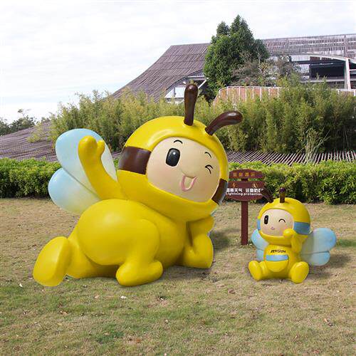 户外玻璃钢蜜蜂雕塑园林景观小品商场美陈卡通动物园区草坪摆件