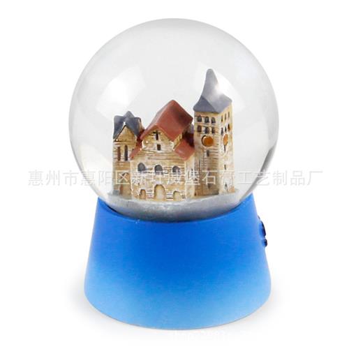 mm雪花球厂家手工雕刻带雪花亮片景区特色纪念品树脂雪花球