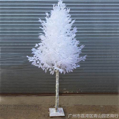 厂家供应仿真许愿树玻璃钢白榕树白树杆假树枝假树叶工程造景假树