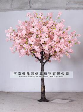 仿真樱花树定制大树假树玻璃钢桃花树玫瑰花树实木定做三角梅树