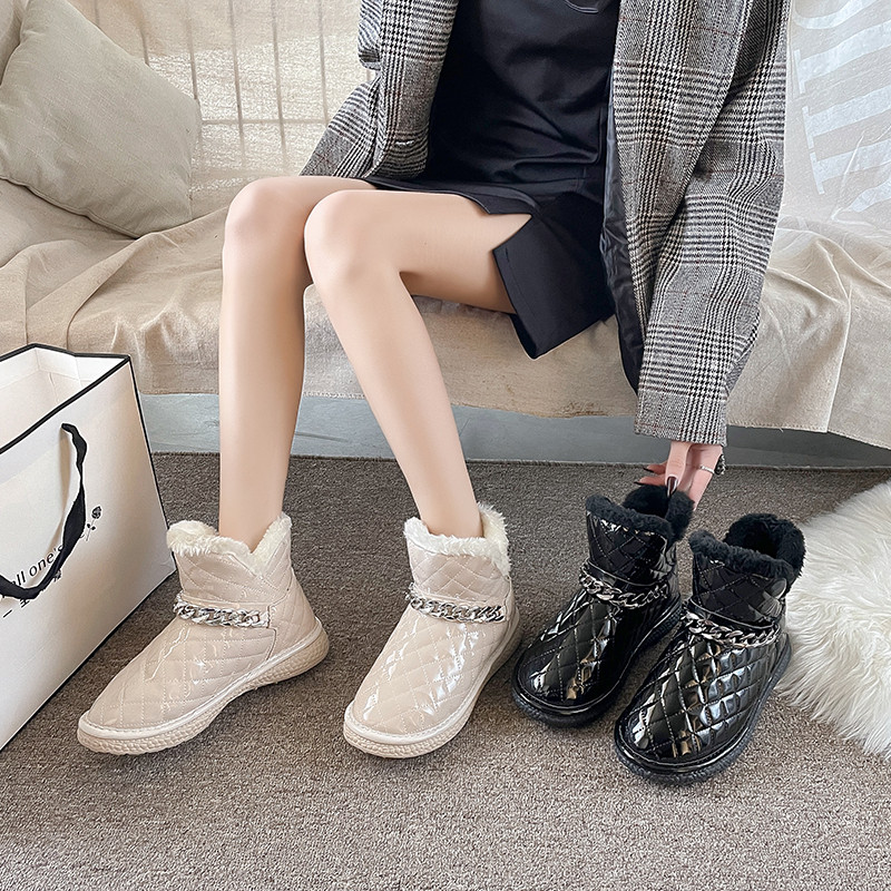 雪地靴女冬2021新款棉鞋女秋冬季加绒加厚时尚平底短筒靴面包鞋女